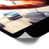 Funny Cat Middle Finger Hilarious Cat In The Car C Poster (Ecke)