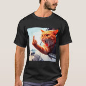 Funny Cat Middle Finger Hilarious Cat In The Car C T-Shirt (Vorderseite)