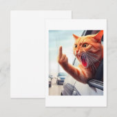 Funny Cat Middle Finger Unglaublich witzig Katze i Dankeskarte (Vorne/Hinten)