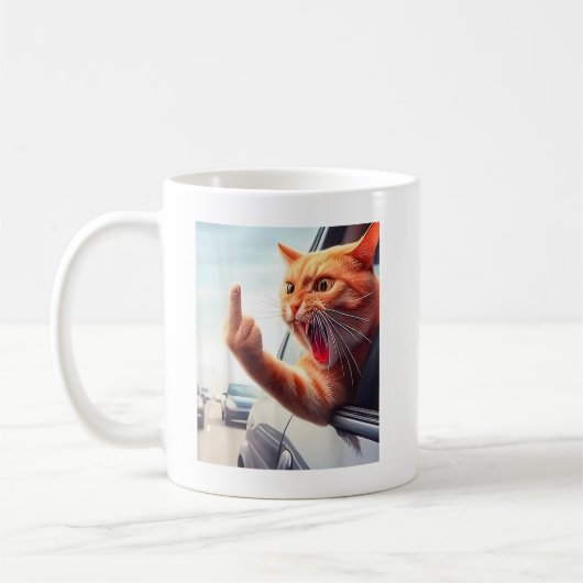 Funny Cat Middle Finger Unglaublich witzig Katze i Kaffeetasse (Links)