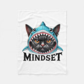 Funny Cat, Mindset Motivational Saying, Shark  Fleecedecke (Vorderseite)