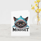 Funny Cat, Mindset Motivational Saying, Shark Karte (Gelbe Blume)