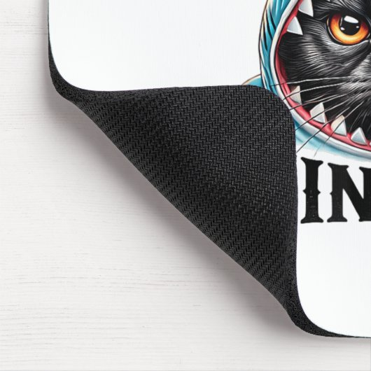Funny Cat, Mindset Motivational Saying, Shark  Mousepad (Ecke)