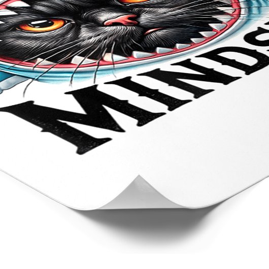 Funny Cat, Mindset Motivational Saying, Shark  Poster (Ecke)