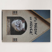 Funny Cat mit Brillen ist einfach oder nie zitiere Puzzle (Horizontal)
