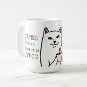 Funny Cat mit Coffee Cup und Words-Tasse Kaffeetasse (Vorderseite Links)