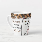 Funny Cat mit Coffee Cup und Words-Tasse Milchtasse (Linke Ecke)