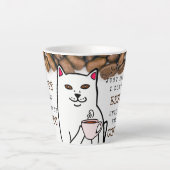 Funny Cat mit Coffee Cup und Words-Tasse Milchtasse (Vorderseite)