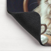 Funny Cat mit Coffee Mouse Pad Mousepad (Ecke)