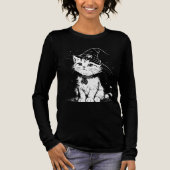 Funny Cat mit Hat Graphic T-Shirt Tri-Blend Shirt (Vorderseite)
