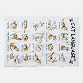 Funny Cat mit Körpersprache Liebliche Emotionen Geschirrtuch (Horizontal)