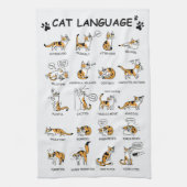 Funny Cat mit Körpersprache Liebliche Emotionen Geschirrtuch (Vertikal)