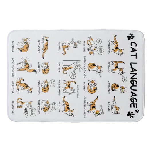 Funny Cat mit Körpersprache Liebliche Gefühle Badematte (Vorderseite)