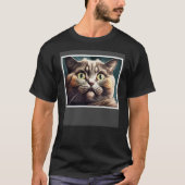 Funny Cat mit pufffarbenem Gesicht, Cat Lover Pull T-Shirt (Vorderseite)