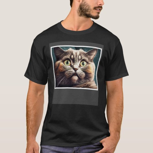 Funny Cat mit pufffarbenem Gesicht, Cat Lover Pull T-Shirt (Vorderseite)