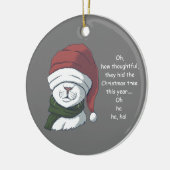 Funny Cat mit Sarcastic Christmas Tree Spaß Keramik Ornament (Links)