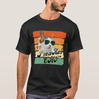 Funny Cat mit Sonnenbrille Retro-Stil für Katzen-L T-Shirt