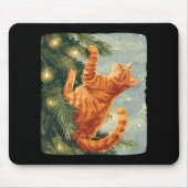 Funny Cat mit Weihnachtsbäumen zum Klettern Katzen Mousepad (Vorne)