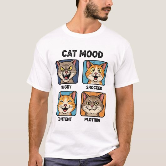 Funny Cat Mood Chart T-Shirt (Vorderseite)