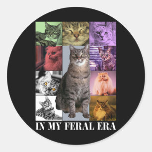 Funny Cat Moon in meiner Wildzeit Niedlich Kitten  Runder Aufkleber