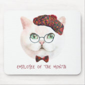 Funny Cat motivierend Arbeit Zitat oder Text Mousepad (Vorne)