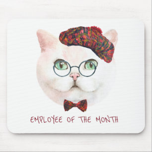 Funny Cat motivierend Arbeit Zitat oder Text Mousepad
