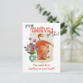Funny Cat Motivierendes Zitat pawsitiv Got Postkarte (Stehend Vorderseite)