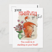 Funny Cat Motivierendes Zitat pawsitiv Got Postkarte (Vorne/Hinten)