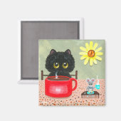 Funny Cat Mouse Creationarts Magnet (Vorderseite/Rückseite)
