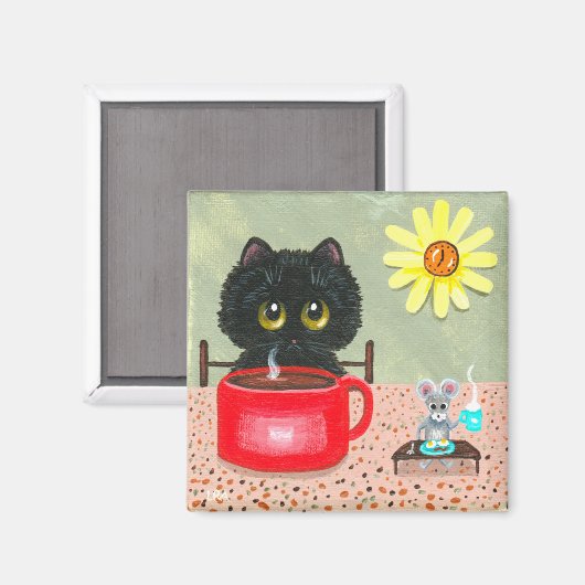 Funny Cat Mouse Creationarts Magnet (Vorderseite/Rückseite)