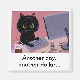 Funny Cat Mouse Magnet kreationarts Lisa R Adams