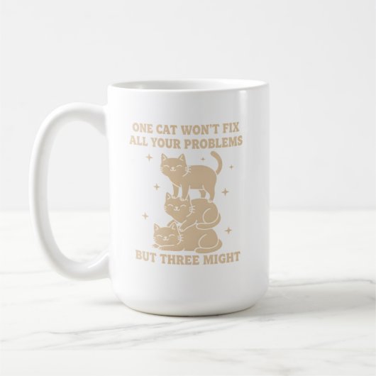 Funny Cat Mug One Cat Won’t Fix All Problems Kaffeetasse (Links)