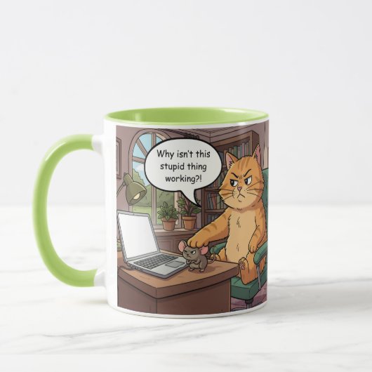 Funny cat mug tasse (Links)