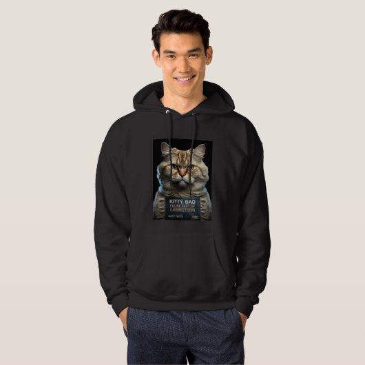 Funny Cat Mugshot Bad Kitty Cat Mom or Cat Dad Hoodie (Vorne ganz)