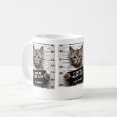 Funny Cat Mugshot Mischievous Kitty Spaß Cat Kaffeetasse (Vorderseite Links)