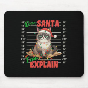 Funny Cat Mugshot Sehr geehrter Herr Santa I kann  Mousepad