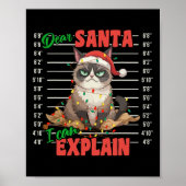Funny Cat Mugshot Sehr geehrter Herr Santa I kann  Poster (Vorne)