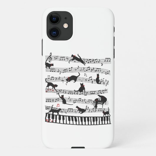 Funny Cat Musiknote, Geschenk für Piano Player, Mu iPhone Hülle (Rückseite)