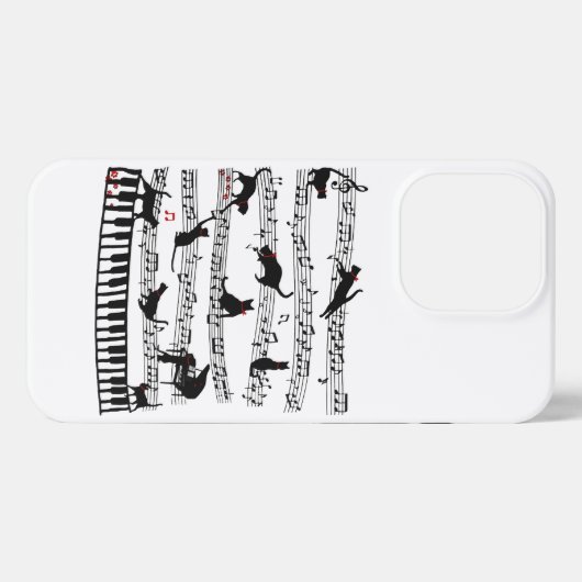 Funny Cat Musiknote, Geschenk für Piano Player, Mu iPhone Hülle (Rückseite (Horizontal))