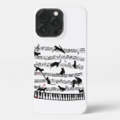 Funny Cat Musiknote, Geschenk für Piano Player, Mu iPhone Hülle (Rückseite)