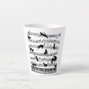 Funny Cat Musiknote, Geschenk für Piano Player, Mu Milchtasse
