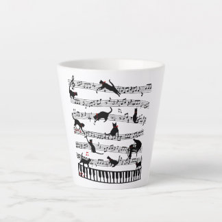 Funny Cat Musiknote, Geschenk für Piano Player, Mu Milchtasse