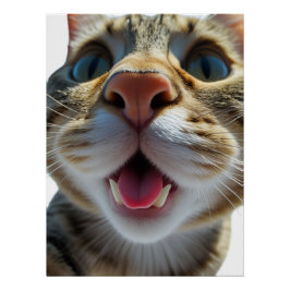 Funny Cat Nah-Up | Goofy Niedlich Chat Art Poster