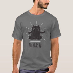 Funny Cat Namaste Yoga Posen Buddha Blume Symbol T-Shirt