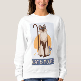 Funny Cat & Niedlich Mouse Sneaking Einige Käse Sweatshirt