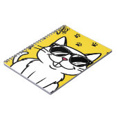 Funny Cat Notebook Cartoon Katze mit Sonnenbrille Notizblock (Linke Seite)