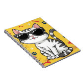 Funny Cat Notebook Cartoon Katze mit Sonnenbrille Notizblock (Rechte Seite)