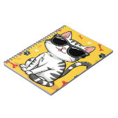 Funny Cat Notebook Cartoon Katze mit Sonnenbrille Notizblock (Linke Seite)