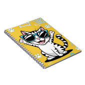 Funny Cat Notebook Cartoon Katze mit Sonnenbrille Notizblock (Rechte Seite)