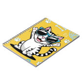 Funny Cat Notebook Cartoon Katze mit Sonnenbrille Notizblock (Linke Seite)